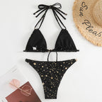 Woman Sexy Star Gilding Two Piece Bikini Swimsuit, S, M, L, XL