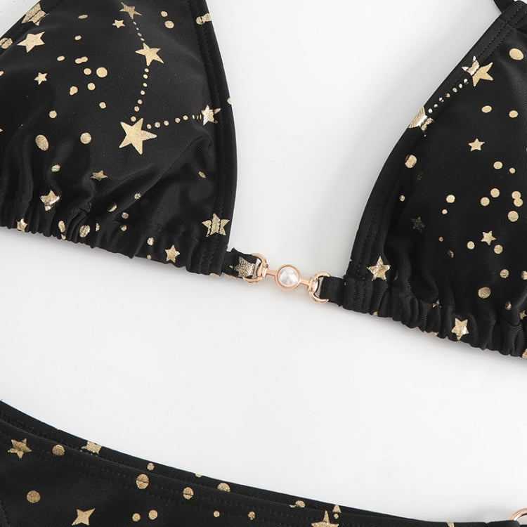 Woman Sexy Star Gilding Two Piece Bikini Swimsuit, S, M, L, XL