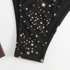 Woman Sexy Star Gilding Two Piece Bikini Swimsuit, S, M, L, XL