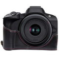 1/4 inch Thread PU Leather Camera Half Case Base, For Canon EOS R50