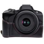 1/4 inch Thread PU Leather Camera Half Case Base, For Canon EOS R50