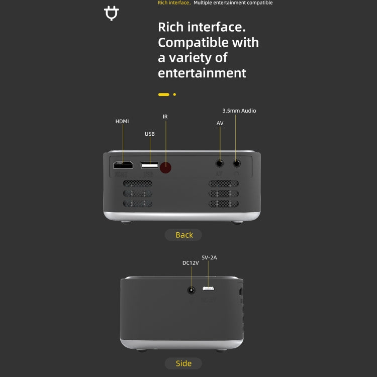 T20 320x240 400 Lumens Basic Version Portable Home Theater LED HD Digital Projector, UK Plug, Basic Version, EU Plug, Basic Version, AU Plug, Basic Version