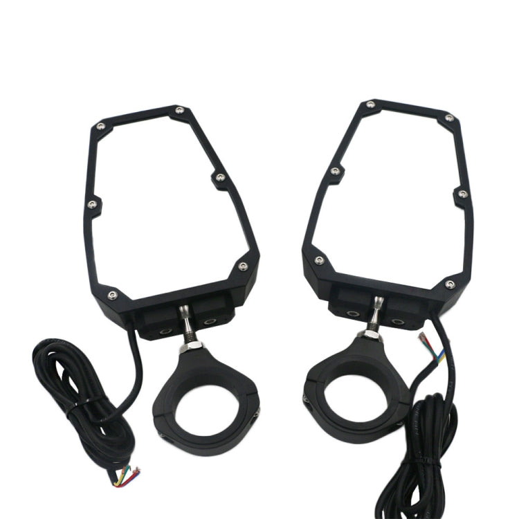For 1.75 - 2 inch UTV-26 UTV / ATV Three Color Rear Frame Reflective Mirror with LED Lights, UTV-26
