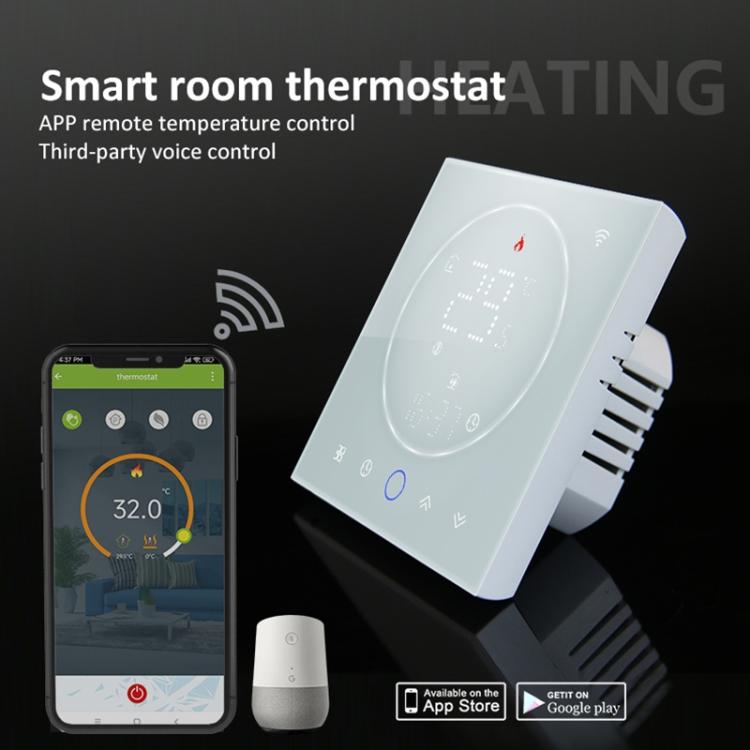 BHT-008GCL 95-240V AC 5A Smart Home Boiler Heating LED Thermostat Without WiFi, Without WiFi