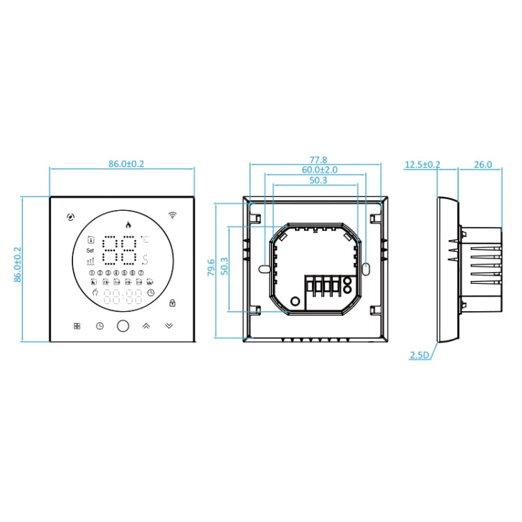 BHT-008GCLW 95-240V AC 5A Smart Home Boiler Heating LED Thermostat With WiFi, With WiFi