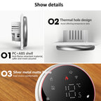 BHT-6001GBLW 95-240V AC 16A Smart Round Thermostat Electric Heating LED Thermostat, With WiFi, Without WiFi