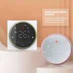 BHT-6001GCLW 95-240V AC 5A Smart Round Thermostat Boiler Heating LED Thermostat, With WiFi, Without WiFi