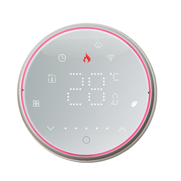 BHT-6001GCLW 95-240V AC 5A Smart Round Thermostat Boiler Heating LED Thermostat, With WiFi, Without WiFi
