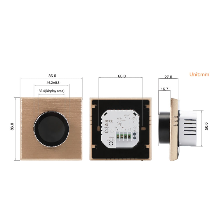 95-240V AC 16A Smart Knob Electric Heating Thermostat with Internal Sensor & WiFi Connection, BHT-7000-GBLW