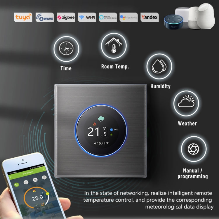 95-240V AC 16A Smart Knob Electric Heating Thermostat with Internal Sensor & WiFi Connection, BHT-7000-GBLW
