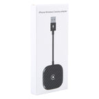 USB + USB-C / Type-C Wired to Wireless Carplay Adapter for iPhone, Black Square
