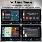 USB + USB-C / Type-C Wired to Wireless Carplay Adapter for iPhone, White Square