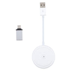 USB + USB-C / Type-C Wired to Wireless Carplay Adapter for iPhone, White Round