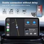 USB + USB-C / Type-C Wired to Wireless Carplay Adapter for iPhone, White Round