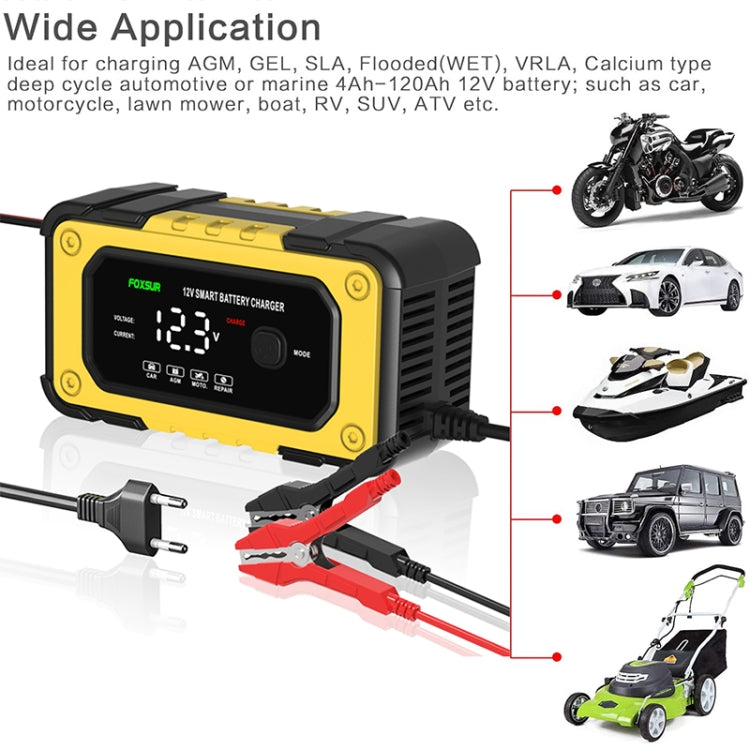 FOXSUR FBC1206E 6A 12V Car / Motorcycle Smart Battery Charger, AU Plug, US Plug, EU Plug, UK Plug