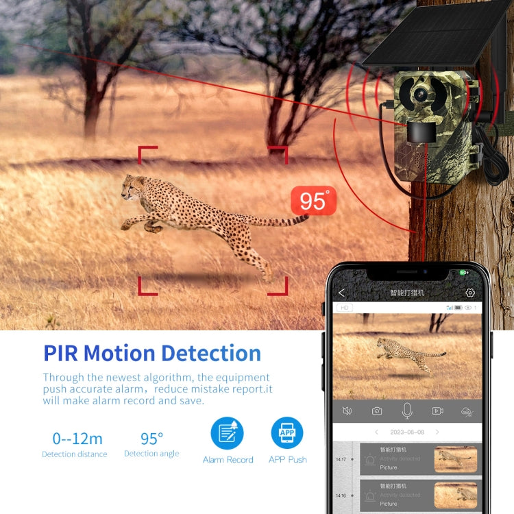 ESCAM QF380 4MP Network Solar PIR Alert Smart Wildlife Hunting Camera, EU Version, AU Version, US Version