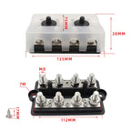 RV Modified Yacht Double-row 4-way Busbar with Dust Cover, CP-3156 M8, CP-3157 M10