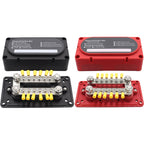 1 Pair 150A 12-48V RV Yacht Modified Double Row 12-way M6 Terminal Busbar with 24pcs Terminals, CP-3160