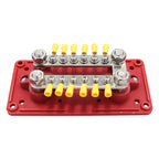 1 Pair 150A 12-48V RV Yacht Modified Double Row 12-way M6 Terminal Busbar with 24pcs Terminals, CP-3160
