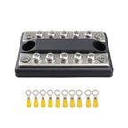CP-4002 100A 48V RV Yacht Modified Double Row 5-way Busbar with 10pcs Terminals, CP-4002