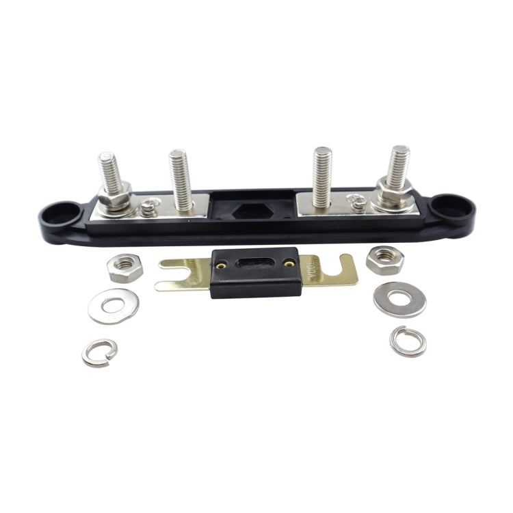 RV Yacht M8 Single Row 4-way Power Distribution Block Busbar with Cover with 300A Fuse, CP-4124-01, CP-4124-02