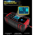 ANHTCzyx 12V 8A  / 24V 4A Automobile Battery Charger Motorcycle Battery Repair Type AGM, US Plug (Red), EU Plug (Red), UK Plug (Red), AU Plug (Red)