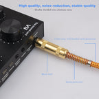 TC048GFY Gold-plating 6.35mm Male Straight to Elbow Audio Cable for Electric Guitar Drum, Length: 3m, 3m M to M Elbow