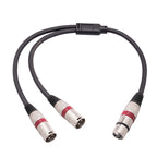 2055YMMF-05 XLR 3pin Female to Dual Male Audio Cable, Length: 50cm, XLR F to Dual M (Black+Red), XLR F to Dual M (Black+Blue), XLR F to Dual M (Black)