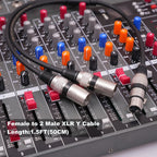 2055YMMF-05 XLR 3pin Female to Dual Male Audio Cable, Length: 50cm, XLR F to Dual M (Black+Red), XLR F to Dual M (Black+Blue), XLR F to Dual M (Black)