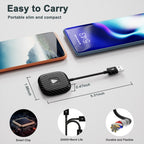 Carbon Fiber USB + USB-C / Type-C Wired to Wireless Carplay Adapter for Android, 020-4+