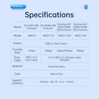 ORICO AM2C3-G2 M.2 NVME SSD Enclosure, AM2C3-G2