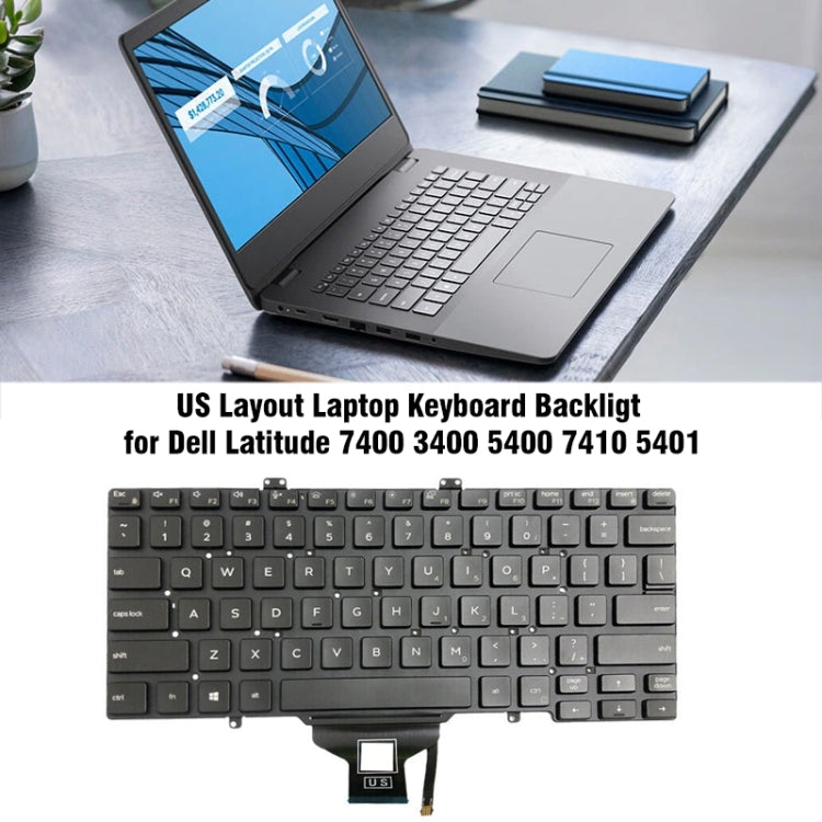 US Version Backlight Keyboard, For Dell Latitude 7400 / E7400 / L3400 / 5400, For Dell Vostro 5310 / 5320