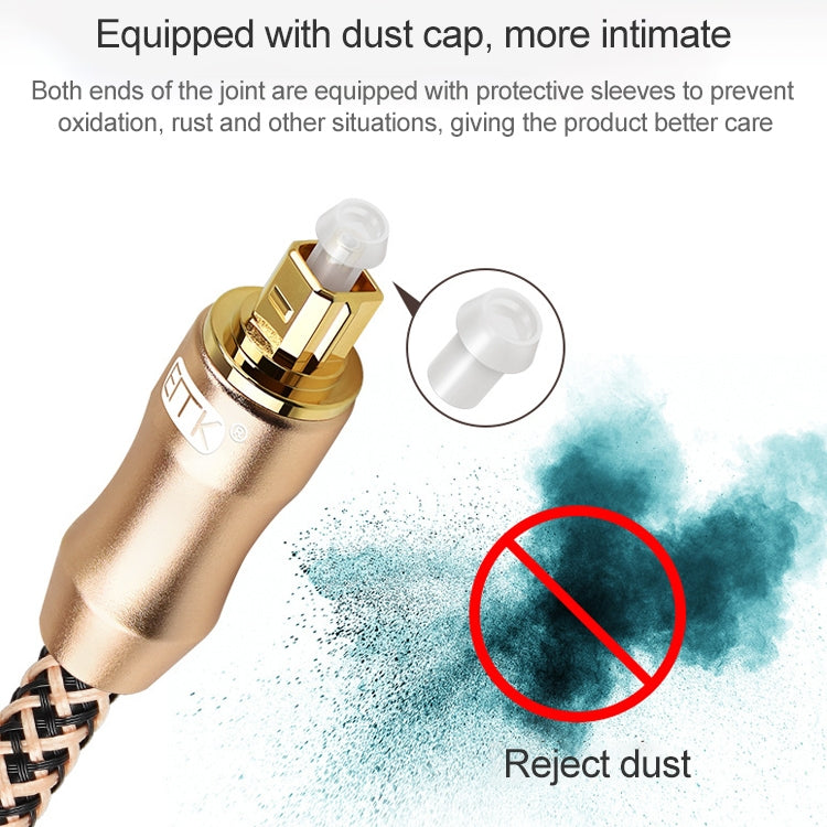 EMK Gold-plated TV Digital Audio Optical Fiber Connecting Cable, 0.5m, 1m, 1.5m, 2m, 3m, 5m, 8m, 10m, 15m, 20m, 25m, 30m