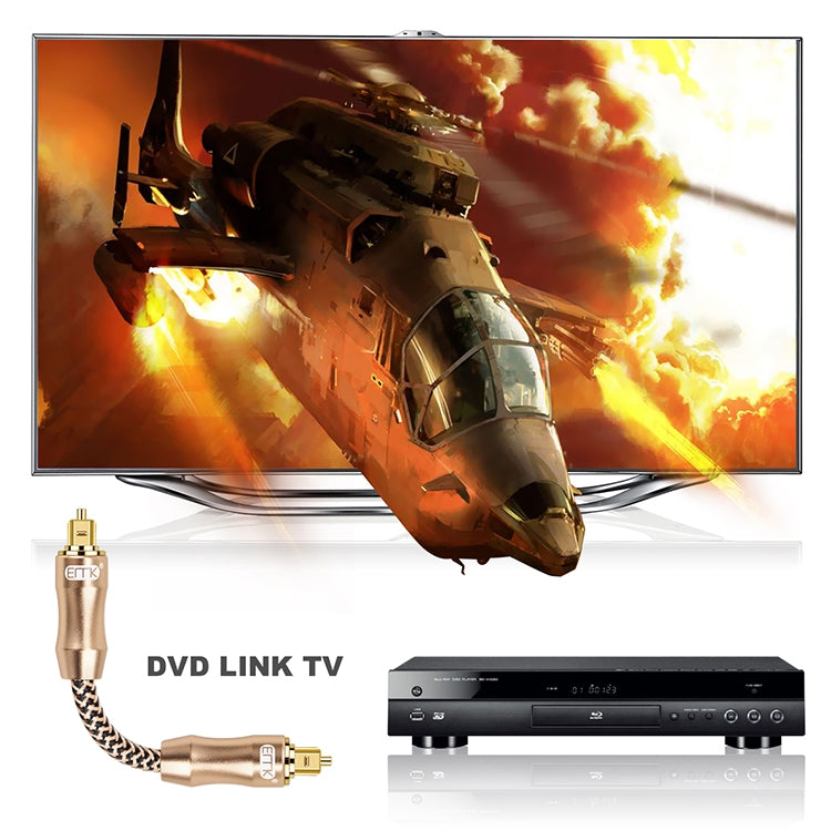 EMK Gold-plated TV Digital Audio Optical Fiber Connecting Cable, 0.5m, 1m, 1.5m, 2m, 3m, 5m, 8m, 10m, 15m, 20m, 25m, 30m