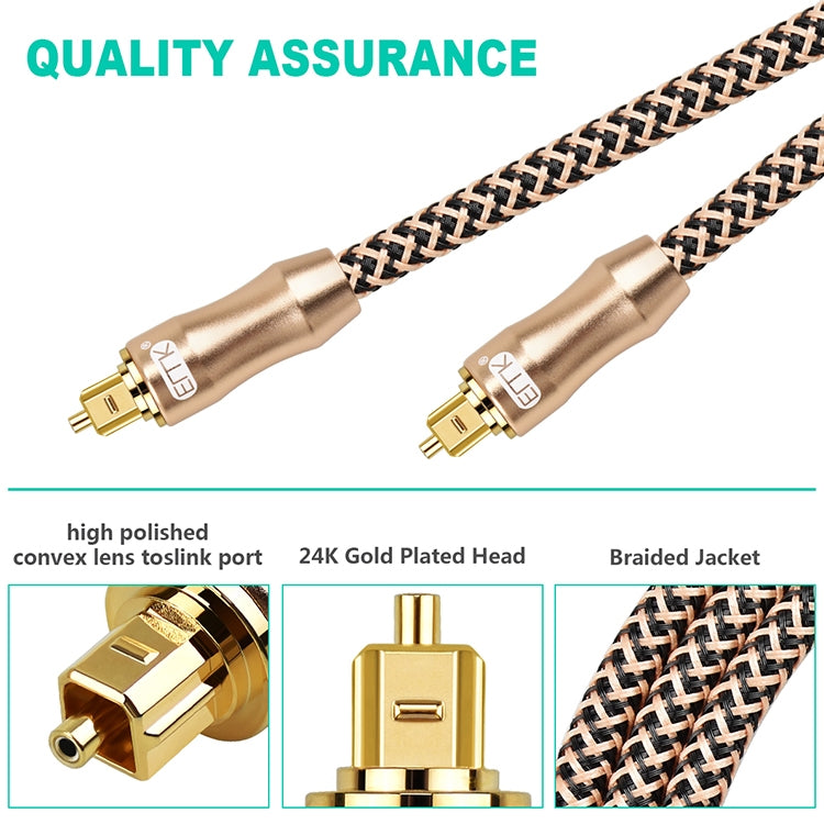 EMK Gold-plated TV Digital Audio Optical Fiber Connecting Cable, 0.5m, 1m, 1.5m, 2m, 3m, 5m, 8m, 10m, 15m, 20m, 25m, 30m