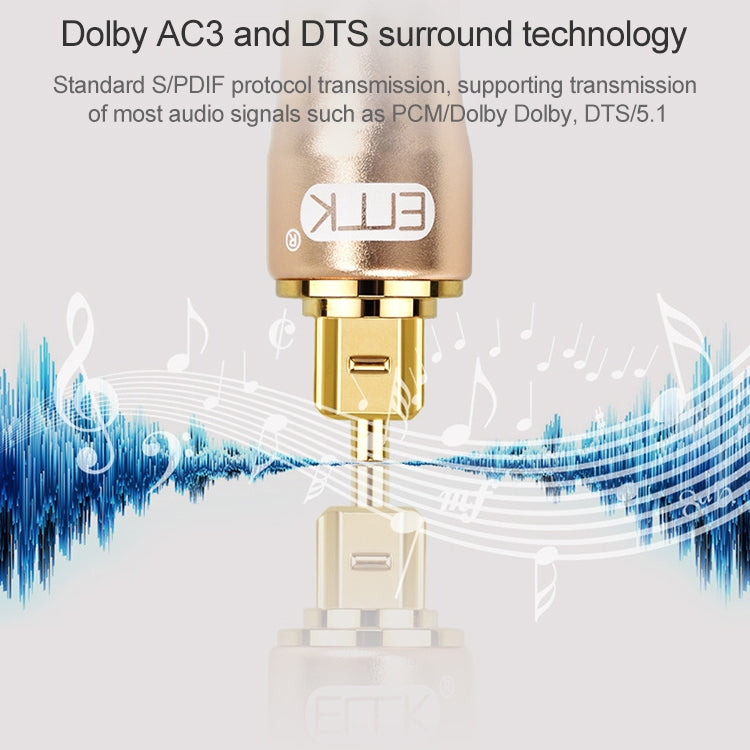 EMK Gold-plated TV Digital Audio Optical Fiber Connecting Cable, 0.5m, 1m, 1.5m, 2m, 3m, 5m, 8m, 10m, 15m, 20m, 25m, 30m