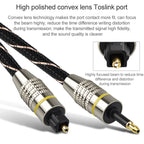 EMK Square Port to Round Port Set-top Box Digital Audio Optical Fiber Connecting Cable, 1m, 1.5m, 2m, 3m, 5m, 10m
