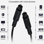 EMK Square Port to Square Port Digital Audio Speaker Optical Fiber Connecting Cable, 1m, 1.5m, 2m, 3m, 5m, 8m, 10m, 15m, 20m, 25m, 30m