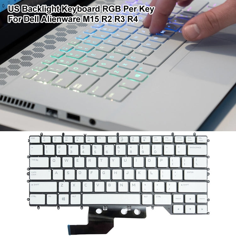 US Version RGB Backlight Laptop Keyboard, For Dell Alienware M15 / R3 / R4