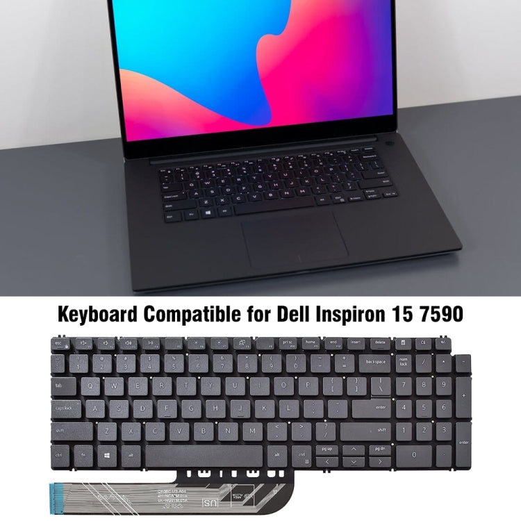 US Version Laptop Keyboard, For Dell Inspiron 15 7590 7591 7791