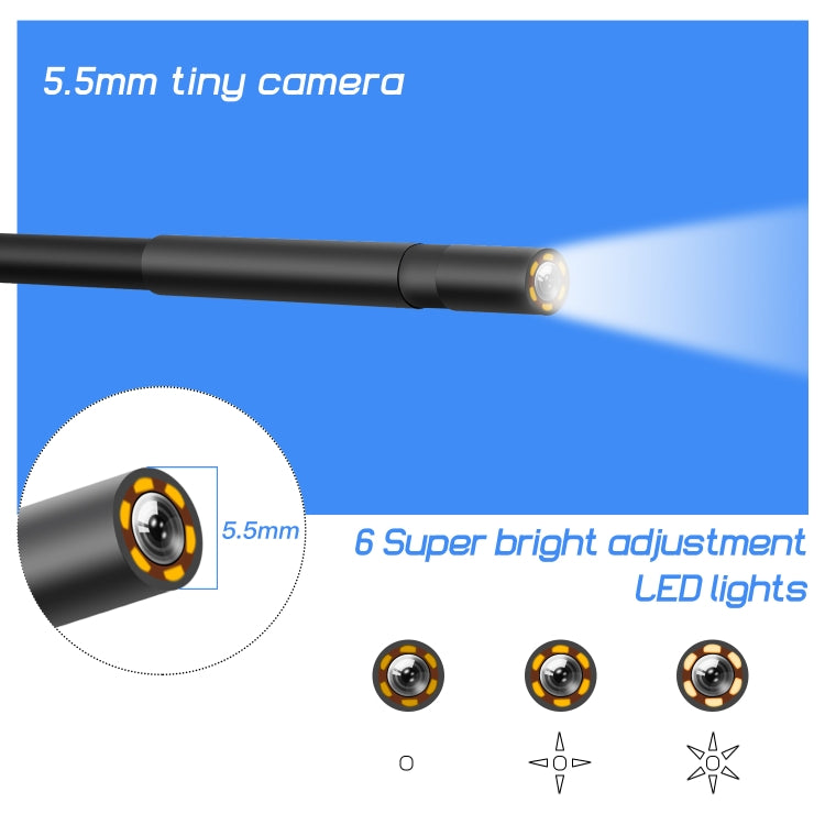 P40 5.5mm HD Blue Waterproof Portable Integrated Hand-held Vertical Screen Industry Endoscope, 2m, 5m, 10m