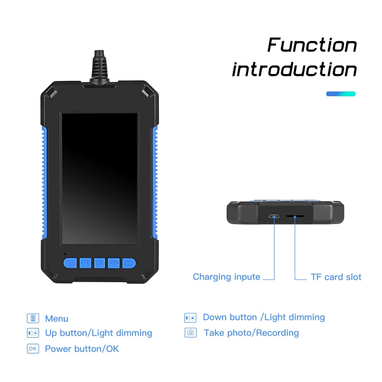 P40 5.5mm HD Blue Waterproof Portable Integrated Hand-held Vertical Screen Industry Endoscope, 2m, 5m, 10m