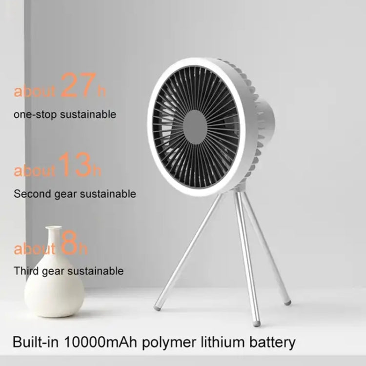 DQ212 10000mAh Outdoor Portable Camping Fan Tent Hanging Vertical Light, DQ212 (Black Grey), DQ212 (White)