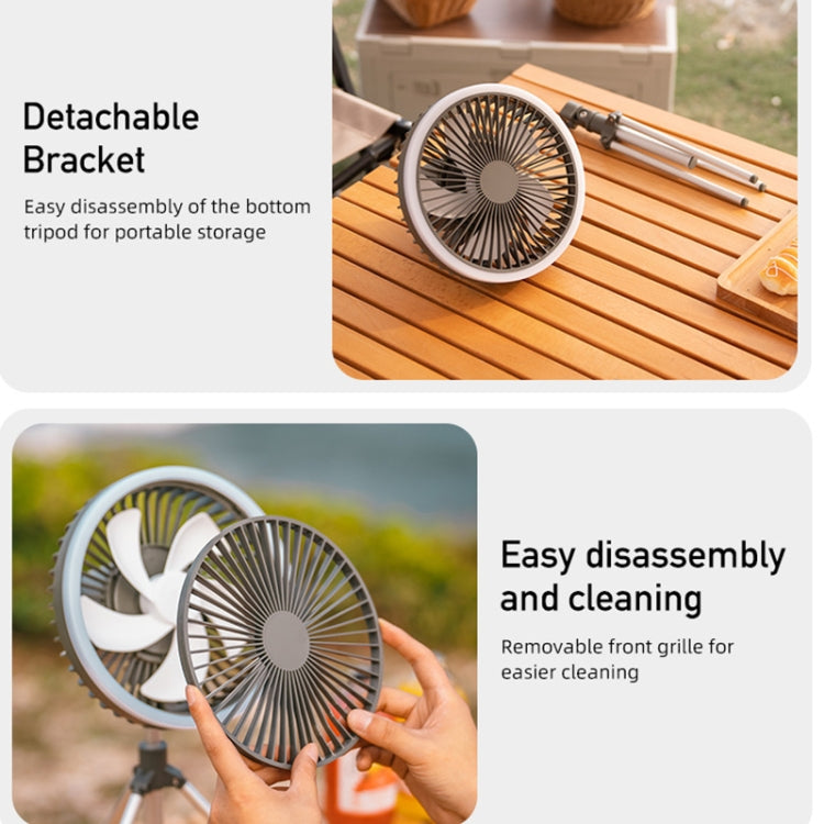 DQ216 10000mAh Outdoor Portable Liftable Swivel Head Camping Fan Tent Hanging Vertical Colorful Light with Remote Control, DQ216 (Avocado Green), DQ216 (Black), DQ216 (Khaki)