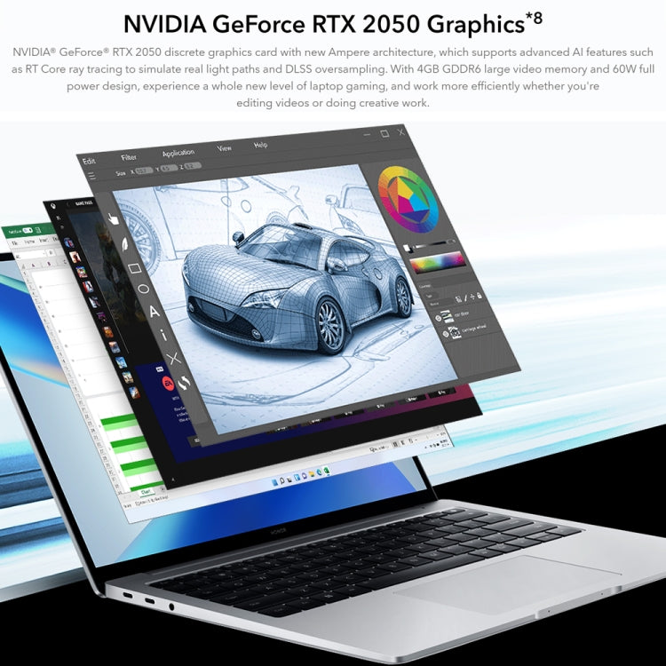 HONOR MagicBook 14 2022 Laptop, 14 inch Windows 11 Home Chinese Version, Intel 12th Gen Core i5-12500H RTX2050 Discrete Graphics, RTX2050