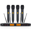 XTUGA A400-H Professional 4-Channel UHF Wireless Microphone System with 4 Handheld Microphone, A400-H