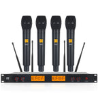 XTUGA A400-H Professional 4-Channel UHF Wireless Microphone System with 4 Handheld Microphone, A400-H