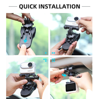 Sunnylife ZJ585 Sun Visor Camera Mount Quick Release Holder 360 Degree Rotating Vlog Bracket, ZJ585