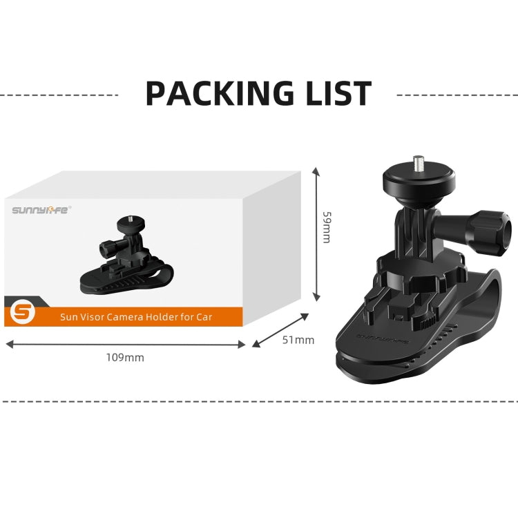 Sunnylife ZJ585 Sun Visor Camera Mount Quick Release Holder 360 Degree Rotating Vlog Bracket, ZJ585