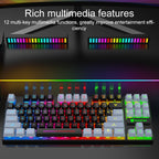 XUNFOX K10 87-Keys Rainbow Blacklit USB Wired Gaming Keyboard, Cable Length: 1.5m